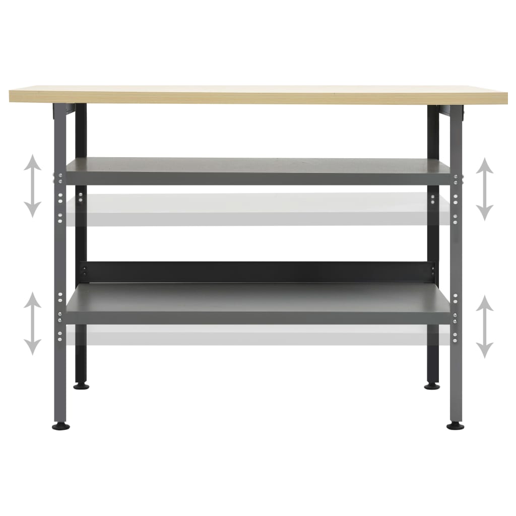 Radni stol sivi 120 x 60 x 85 cm čelični