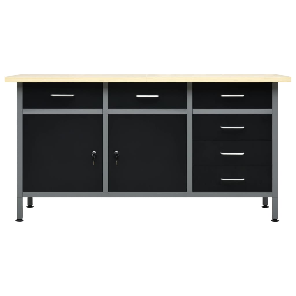 Radni stol crni 160 x 60 x 85 cm čelični