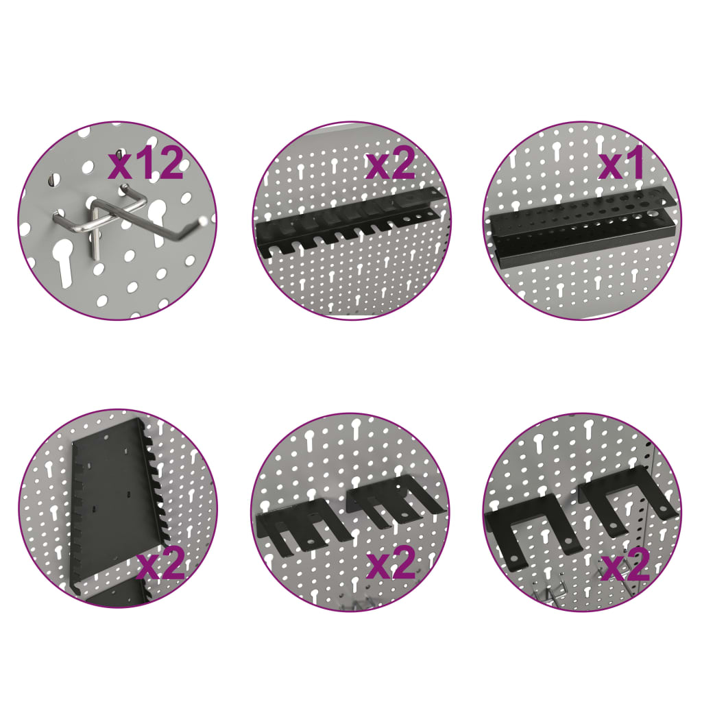 Zidne ploče za alat 4 kom 40 x 58 cm čelične