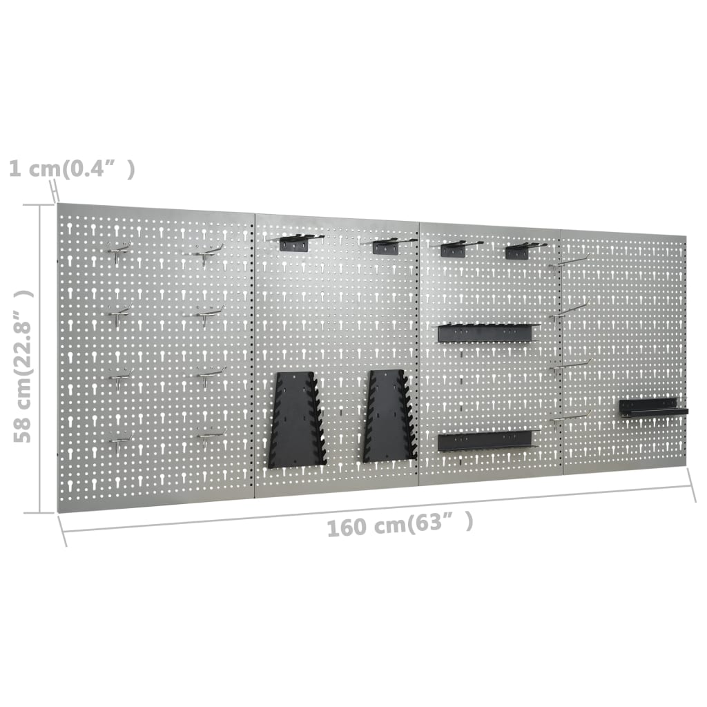 Zidne ploče za alat 4 kom 40 x 58 cm čelične