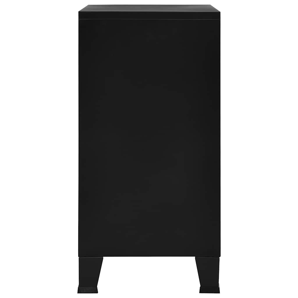 Industrijski sanduk za pohranu crni 75 x 40 x 80 cm čelični