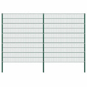 Ogradni panel sa stupovima od željeza 349x200 cm zelene boje