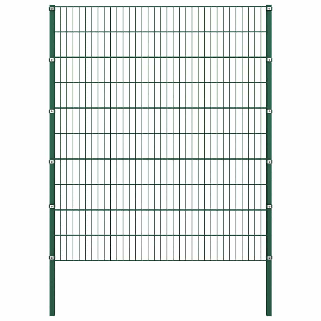Ogradni panel sa stupovima od željeza 349x200 cm zelene boje