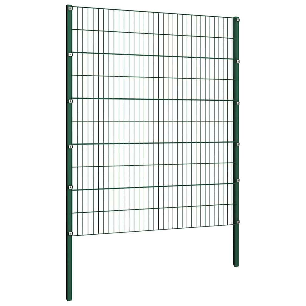 Ogradni panel sa stupovima od željeza 349x200 cm zelene boje