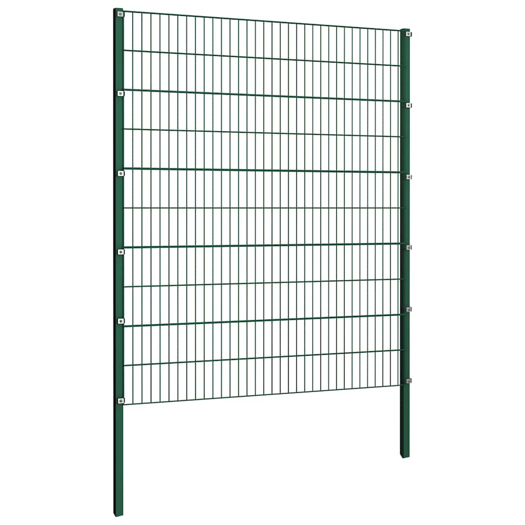Ogradni panel sa stupovima od željeza 694,5 x 200 cm zelene boje