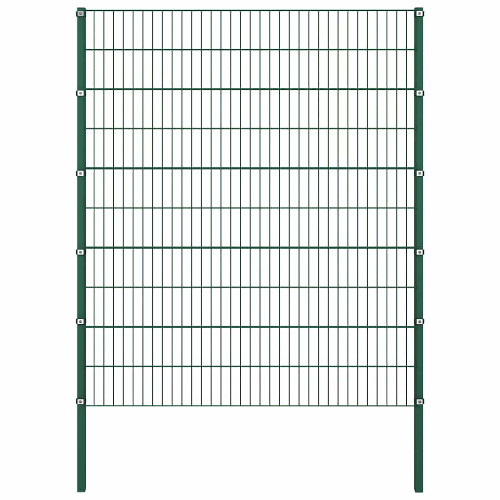 Ogradni panel sa stupovima od željeza 867x200 cm zeleni