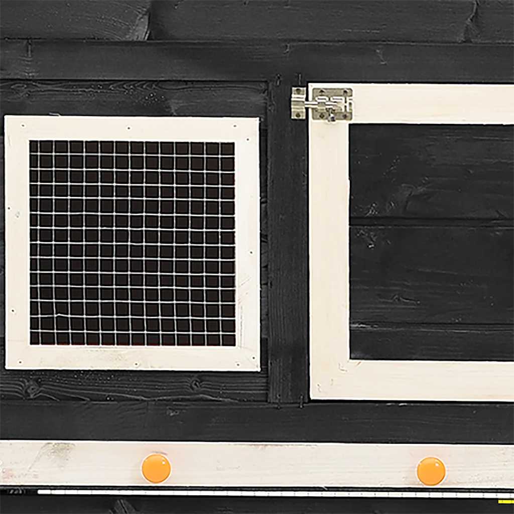 Kavez za zečeve sivo-bijeli 140 x 63 x 120 cm masivna jelovina
