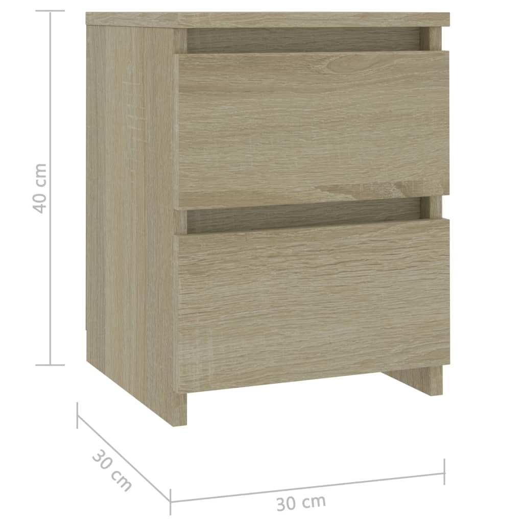 Noćni ormarići 2 kom boja hrasta 30x30x40 cm konstruirano drvo