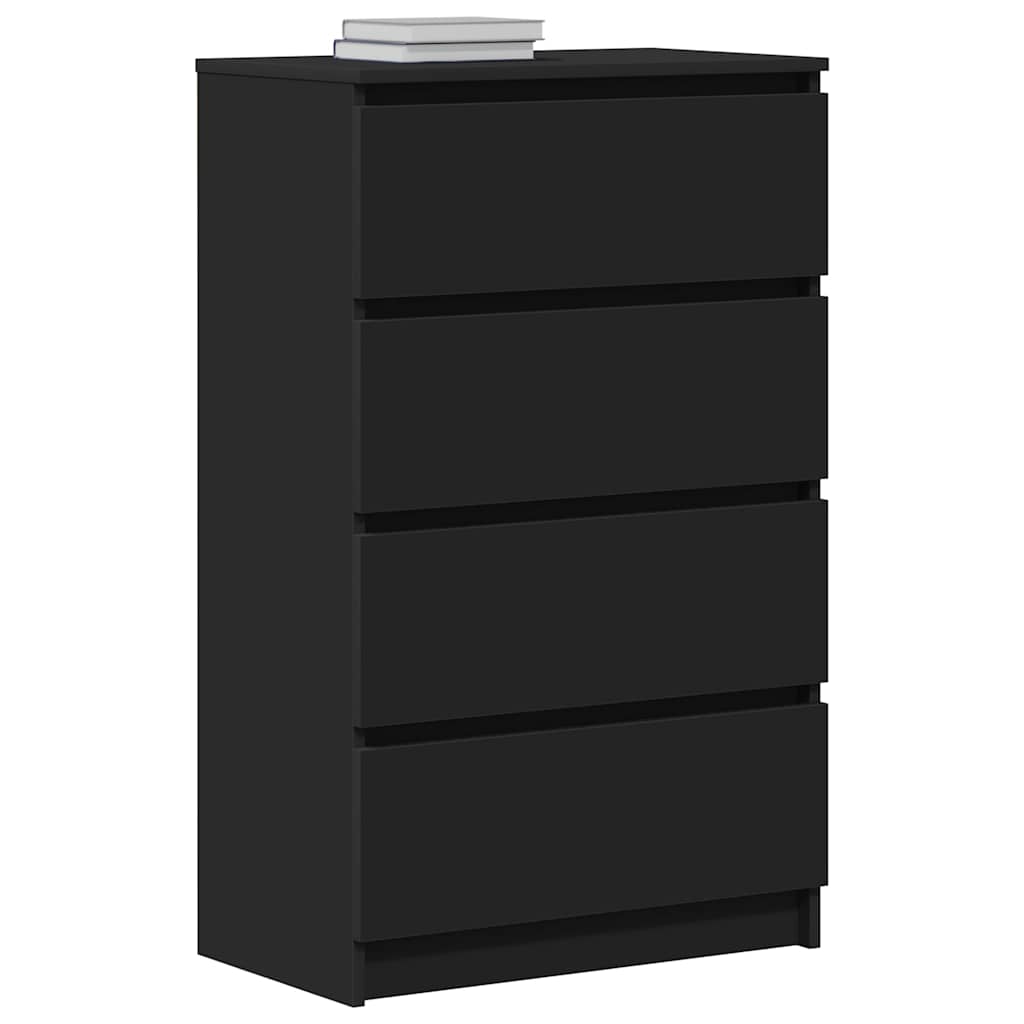 Komoda crna 60 x 35 x 98,5 cm od konstruiranog drva