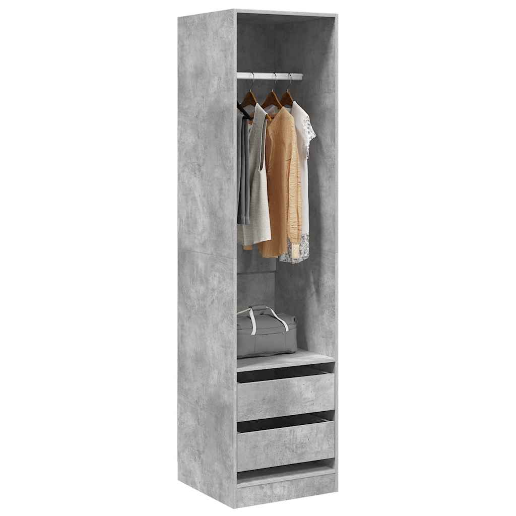 Ormar s ladicama boja betona 50x50x200 cm od konstruiranog drva