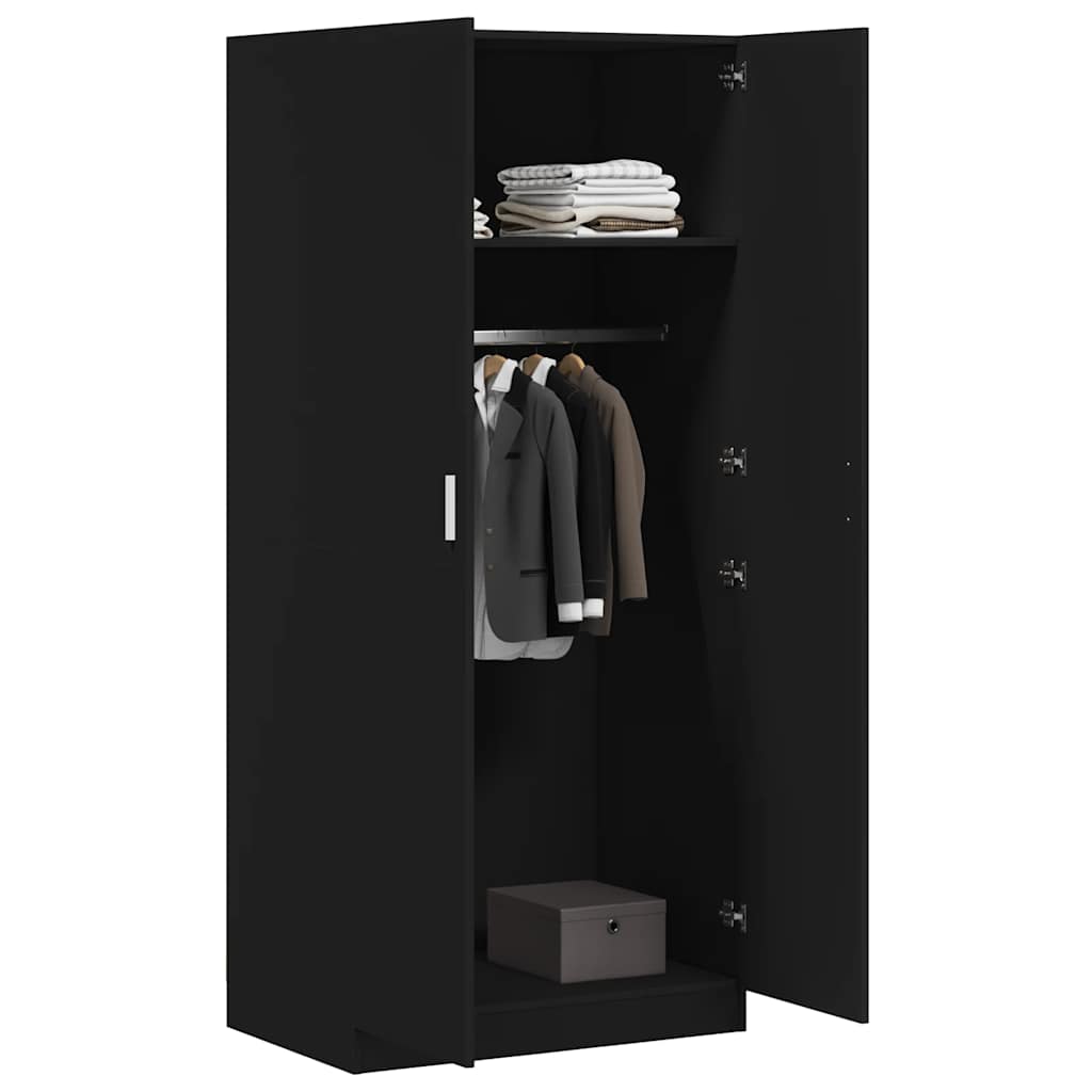 Ormar crni 80 x 52 x 180 cm od konstruiranog drva