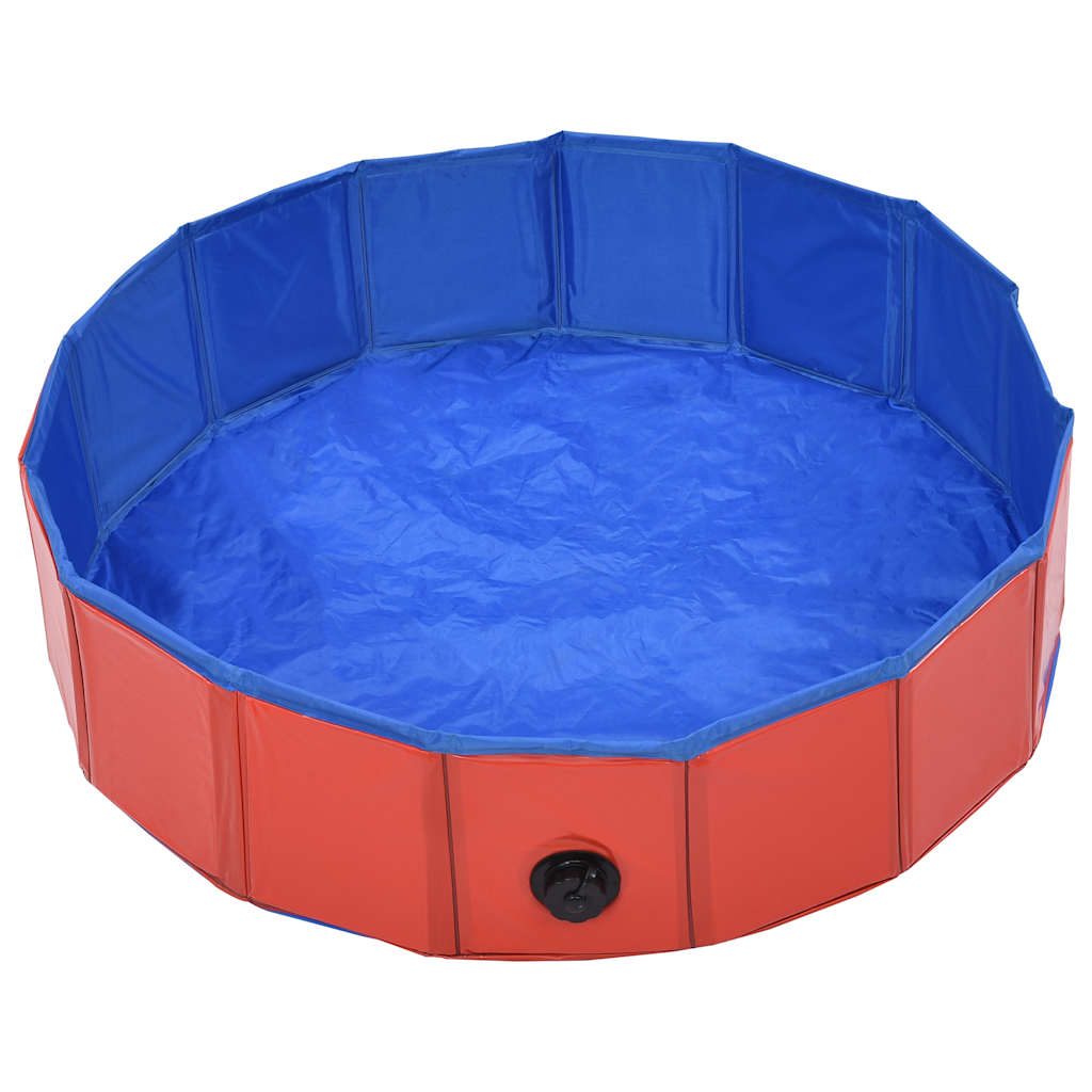 Sklopivi bazen za pse crveni 80 x 20 cm PVC