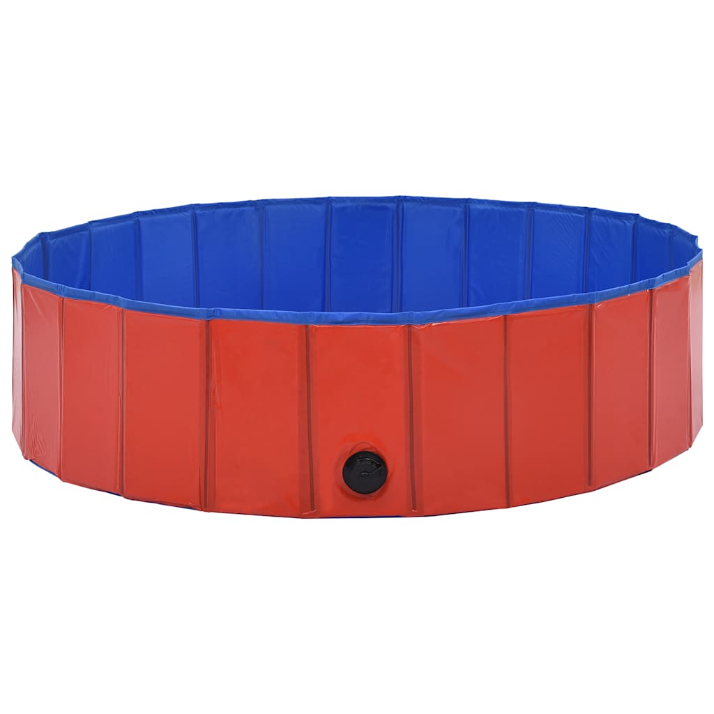 Sklopivi bazen za pse crveni 120 x 30 cm PVC