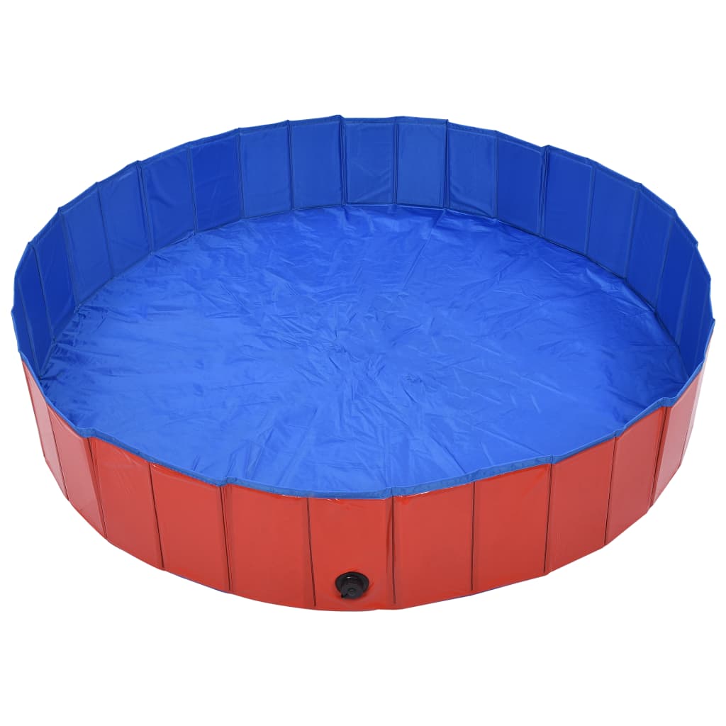 Sklopivi bazen za pse crveni 160 x 30 cm PVC