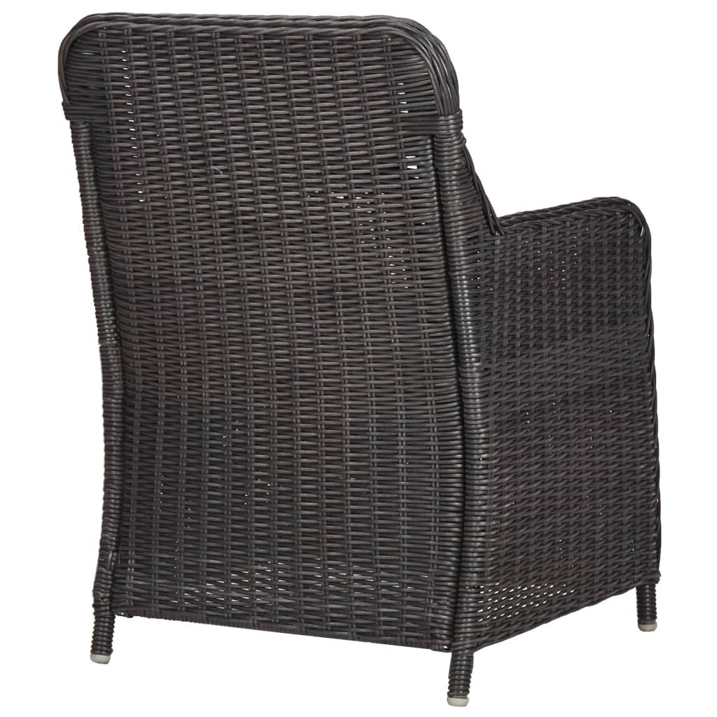 3-dijelni vrtni bistro set od poliratana s jastucima crni