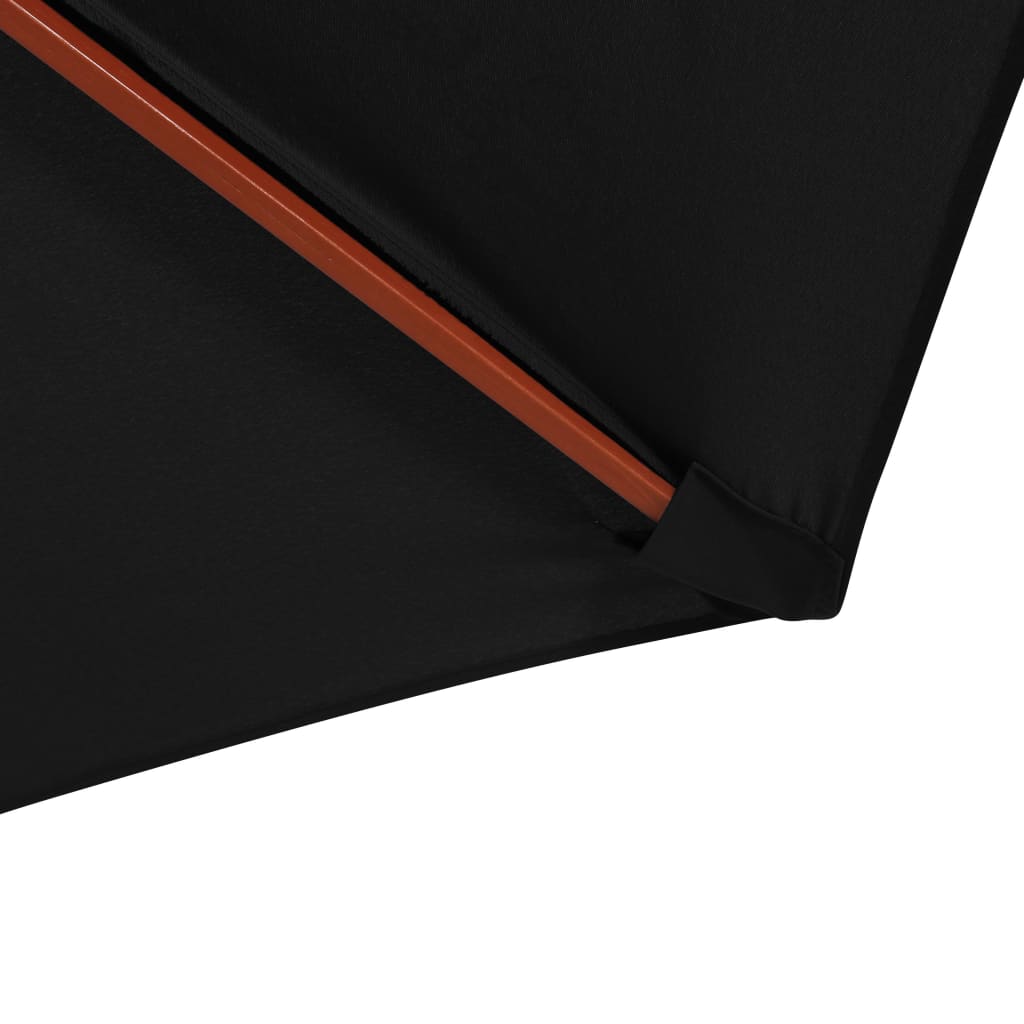 Suncobran s drvenim stupom 300 x 258 cm crni