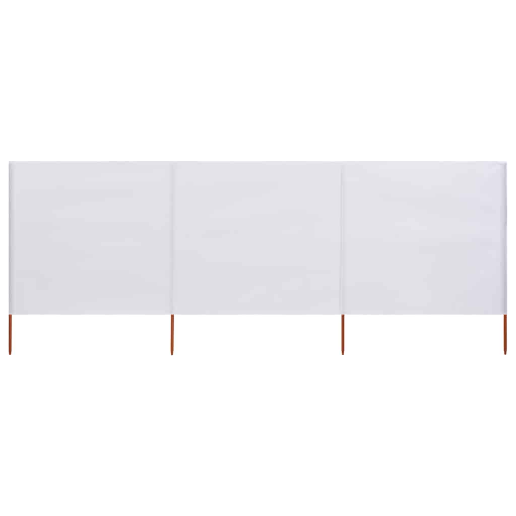 Vjetrobran s 3 panela od tkanine 400 x 80 cm pješčano bijeli