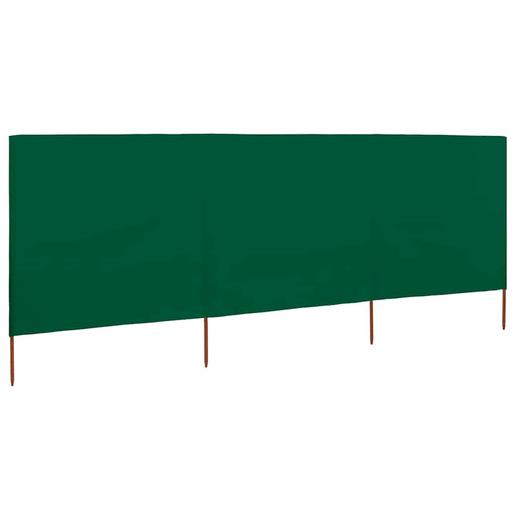 Vjetrobran s 3 panela od tkanine 400 x 80 cm zeleni