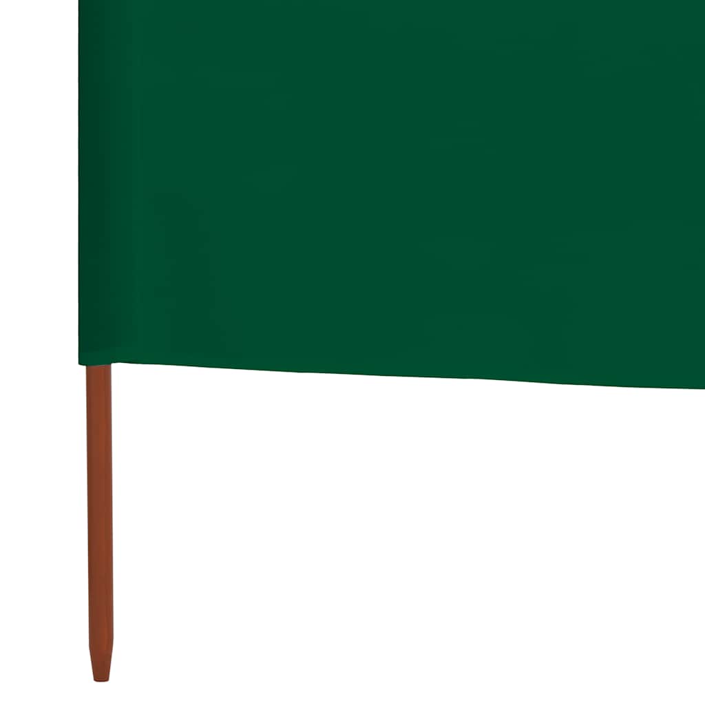 Vjetrobran s 3 panela od tkanine 400 x 80 cm zeleni