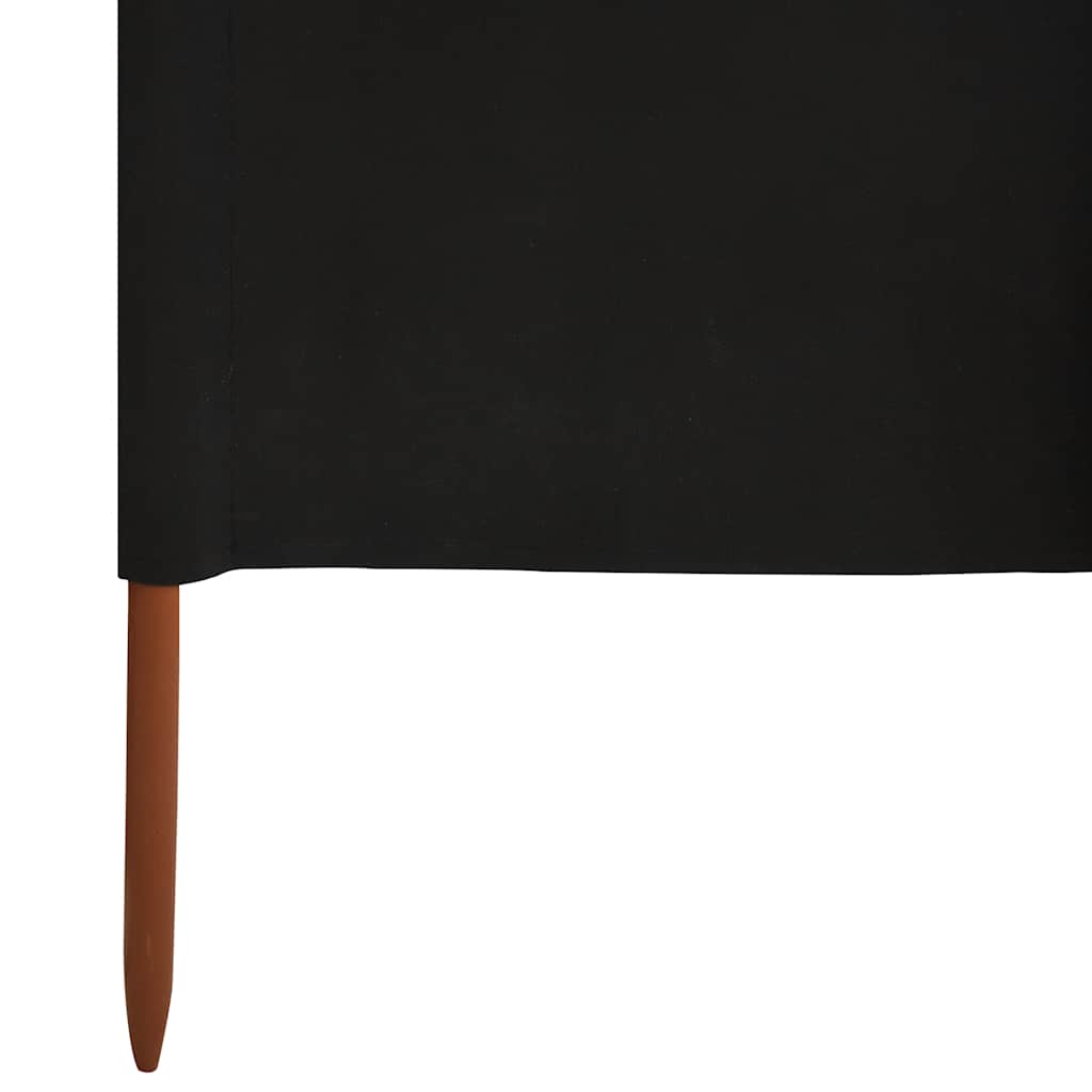 Vjetrobran s 3 panela od tkanine 400 x 120 cm crni