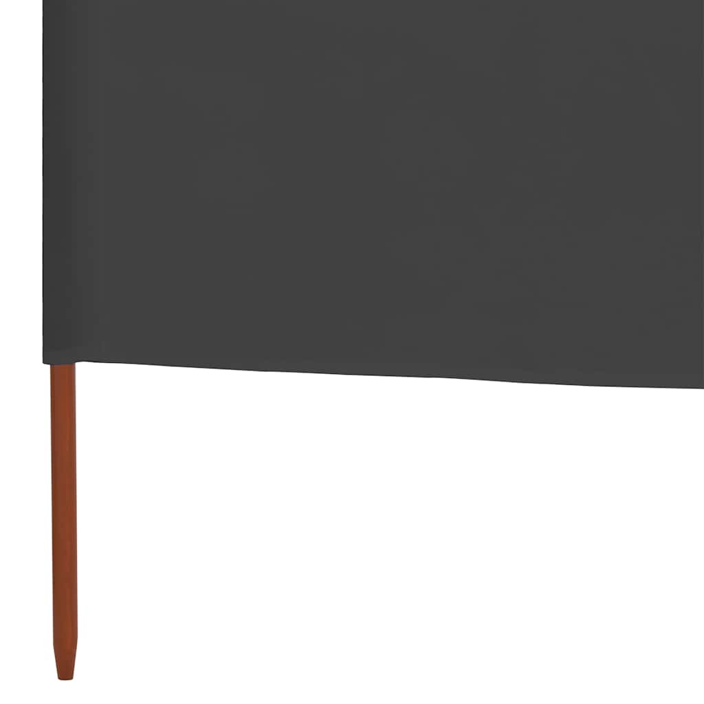 Vjetrobran s 5 panela od tkanine 600 x 120 cm antracit