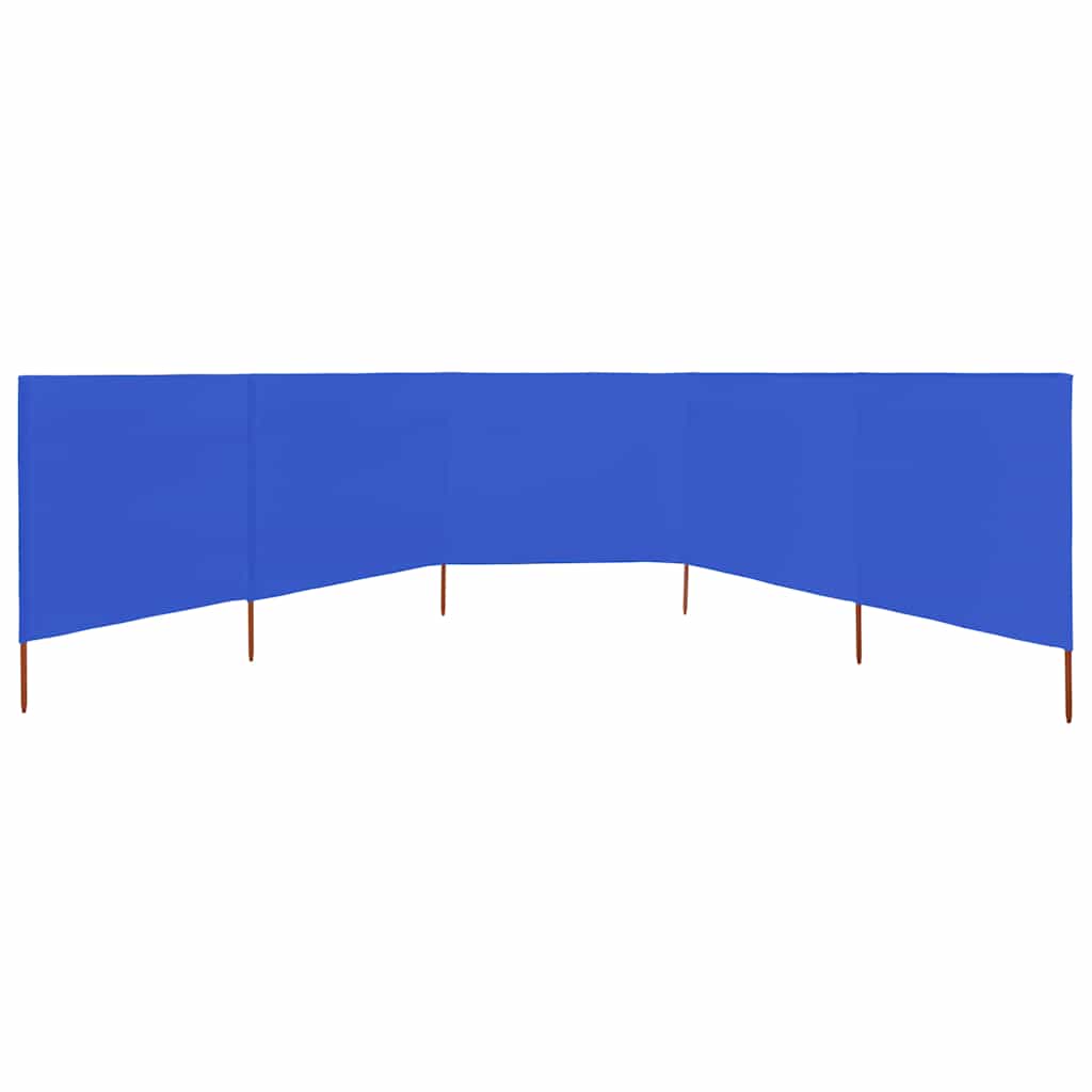 Vjetrobran s 5 panela od tkanine 600 x 120 cm azurno plavi