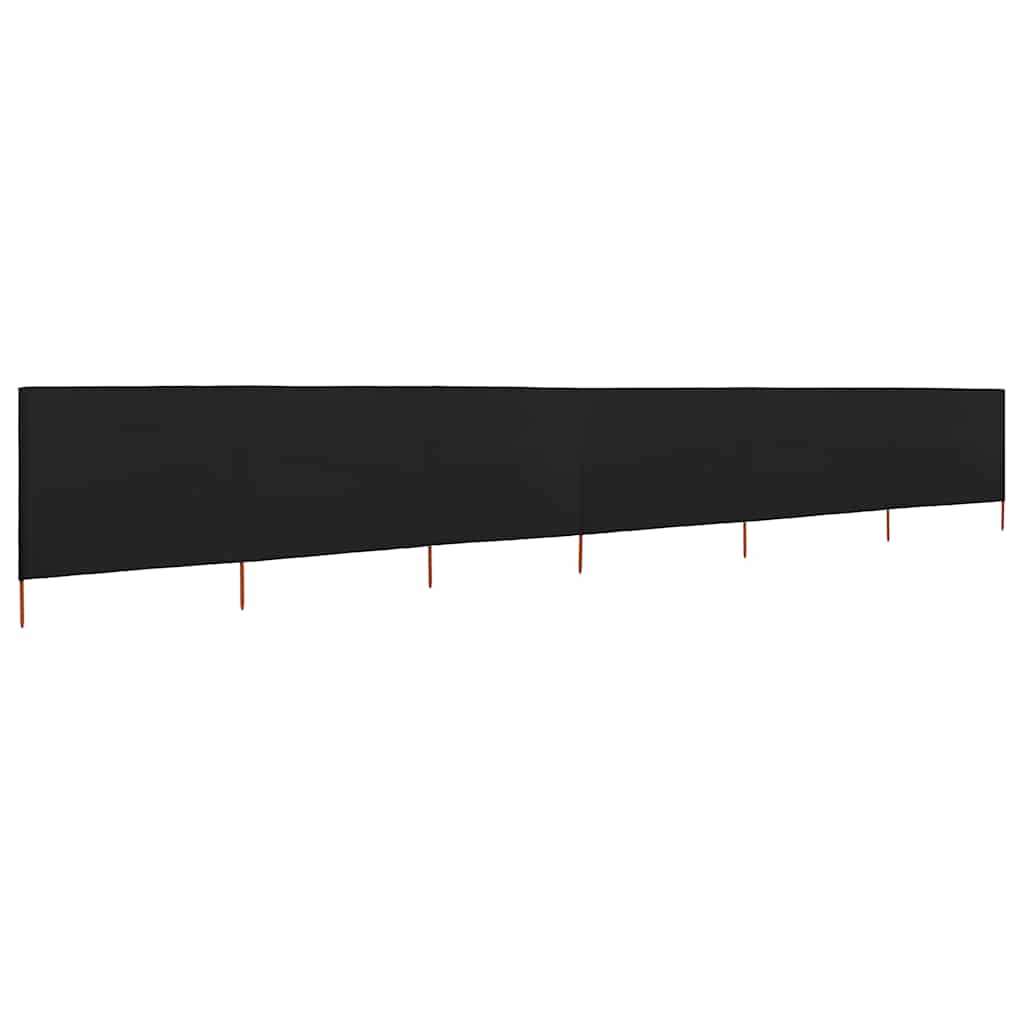 Vjetrobran sa 6 panela od tkanine 800 x 80 cm crni