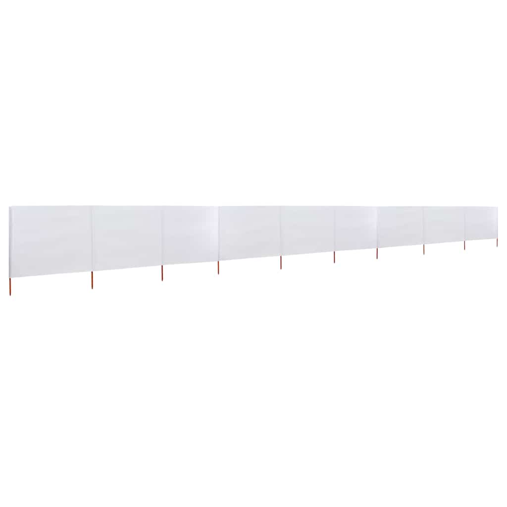 Vjetrobran s 9 panela od tkanine 1200 x 80 cm pješčano bijeli