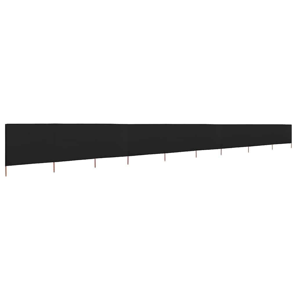 Vjetrobran s 9 panela od tkanine 1200 x 80 cm crni