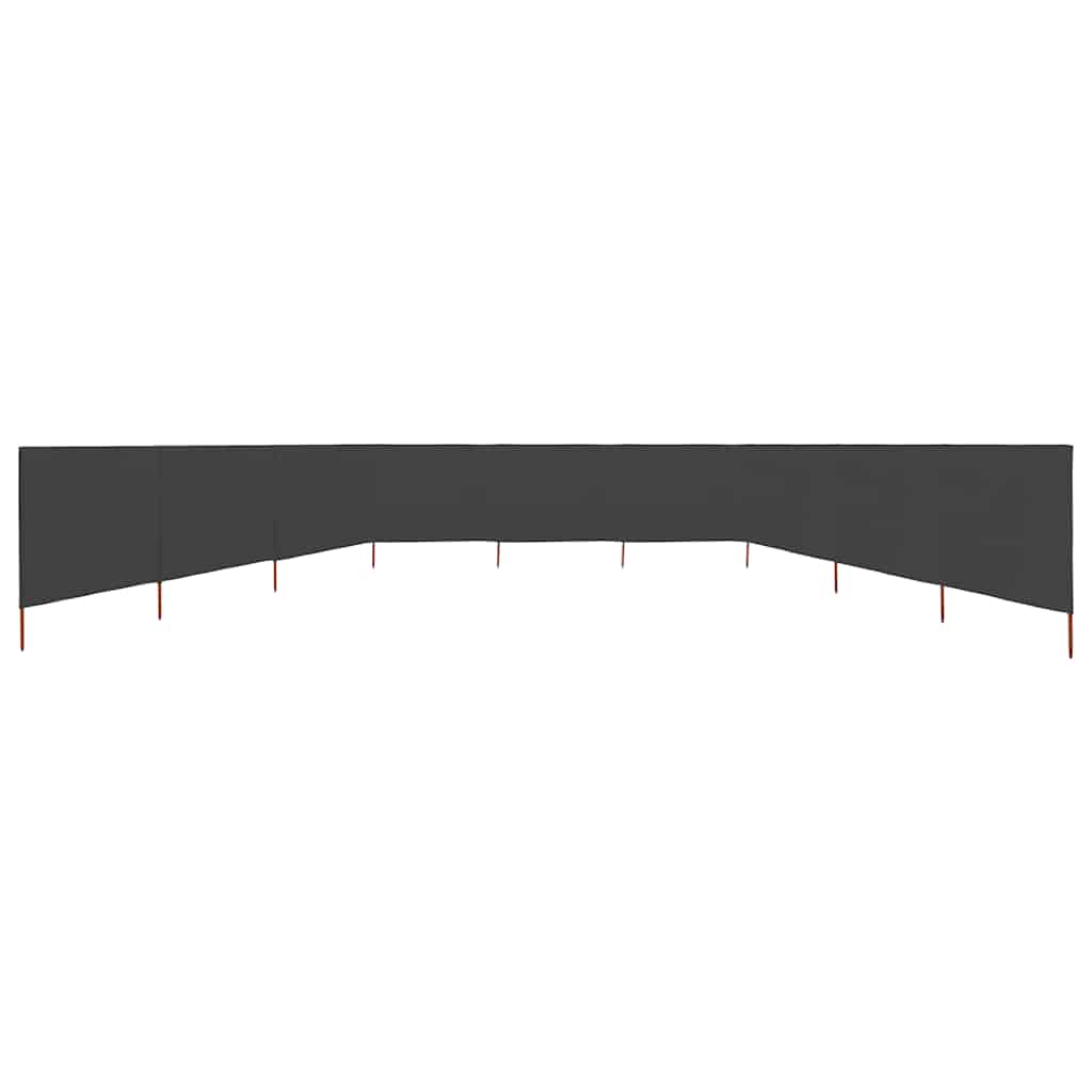 Vjetrobran s 9 panela od tkanine 1200 x 120 cm antracit