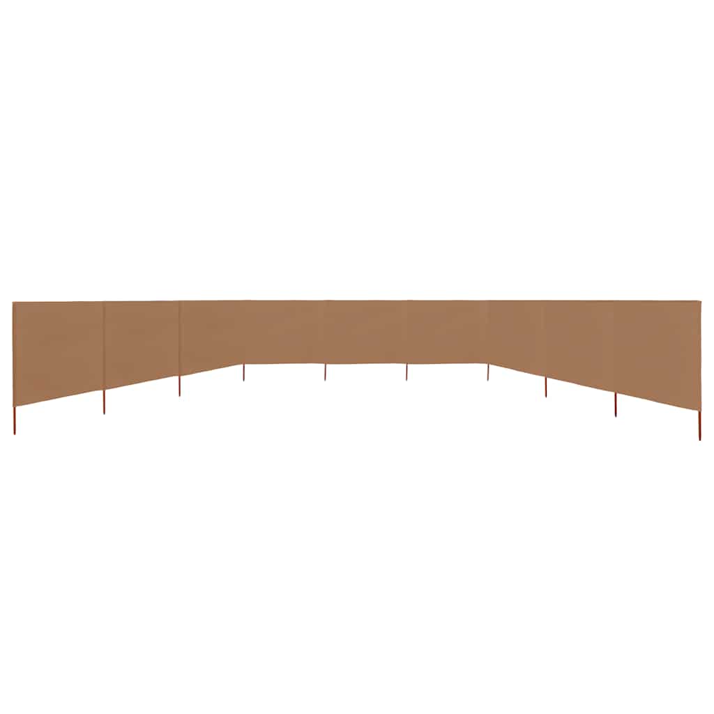 Vjetrobran s 9 panela od tkanine 1200 x 120 cm smeđe-sivi
