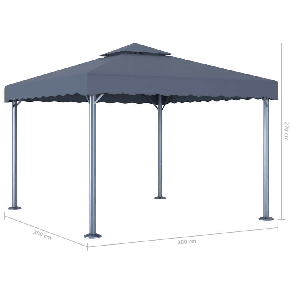 Sjenica 300 x 300 cm antracit aluminijum