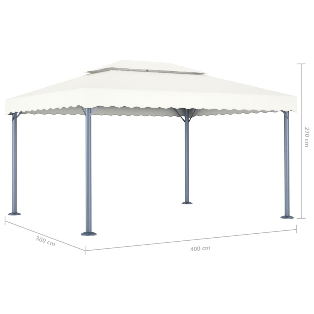 Sjenica 400 x 300 cm krem aluminijum