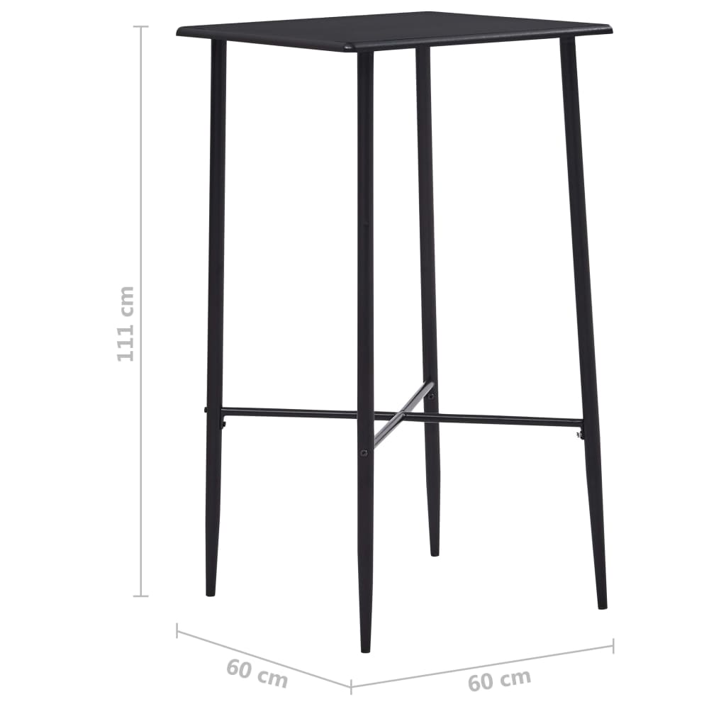 Barski stol crni 60 x 60 x 111 cm MDF