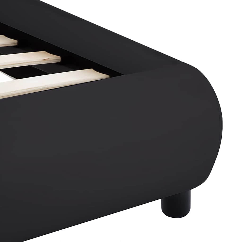 Okvir za krevet od umjetne kože s LED svjetlom crni 160x200 cm