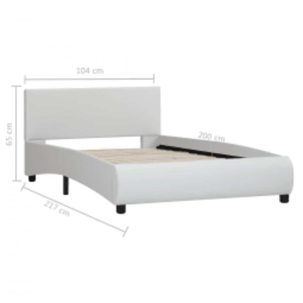 Okvir za krevet od umjetne kože LED bijeli 100 x 200 cm