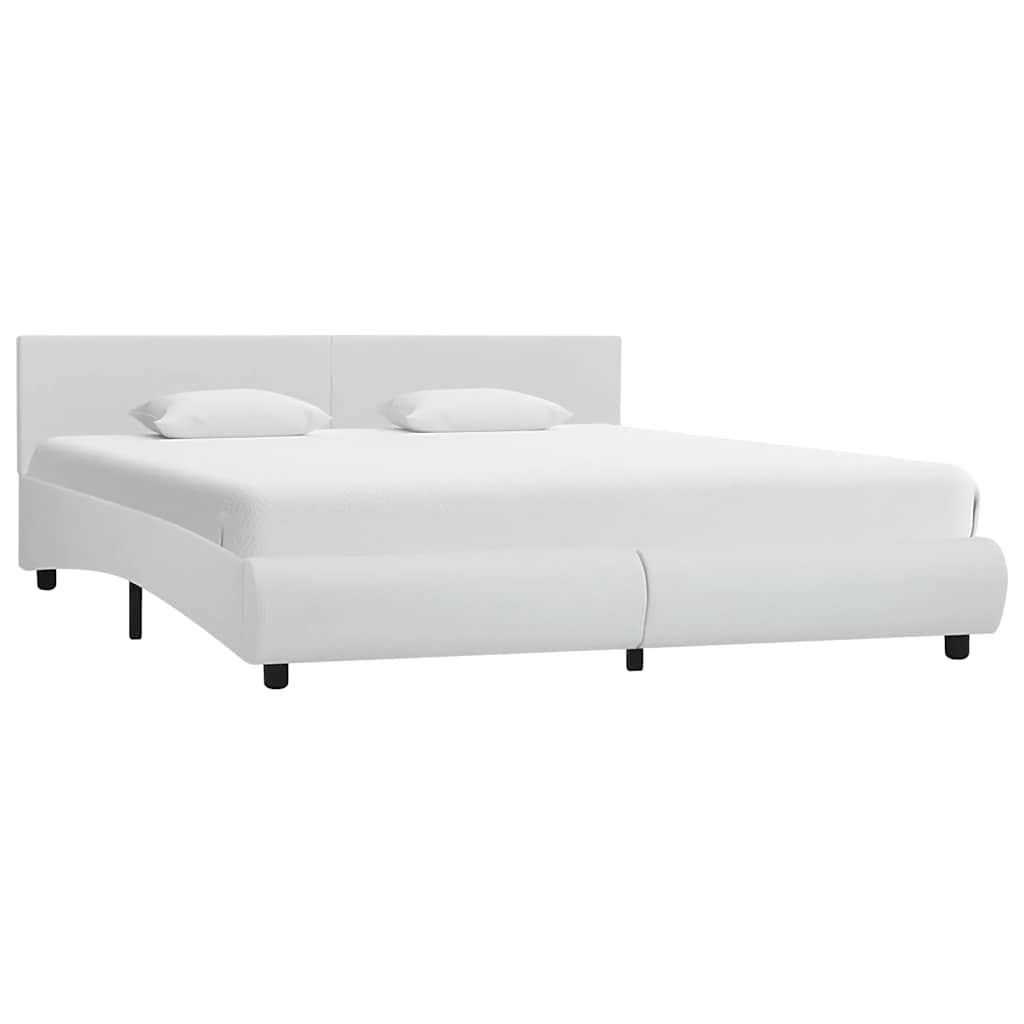 Okvir za krevet od umjetne kože LED bijeli 180 x 200 cm