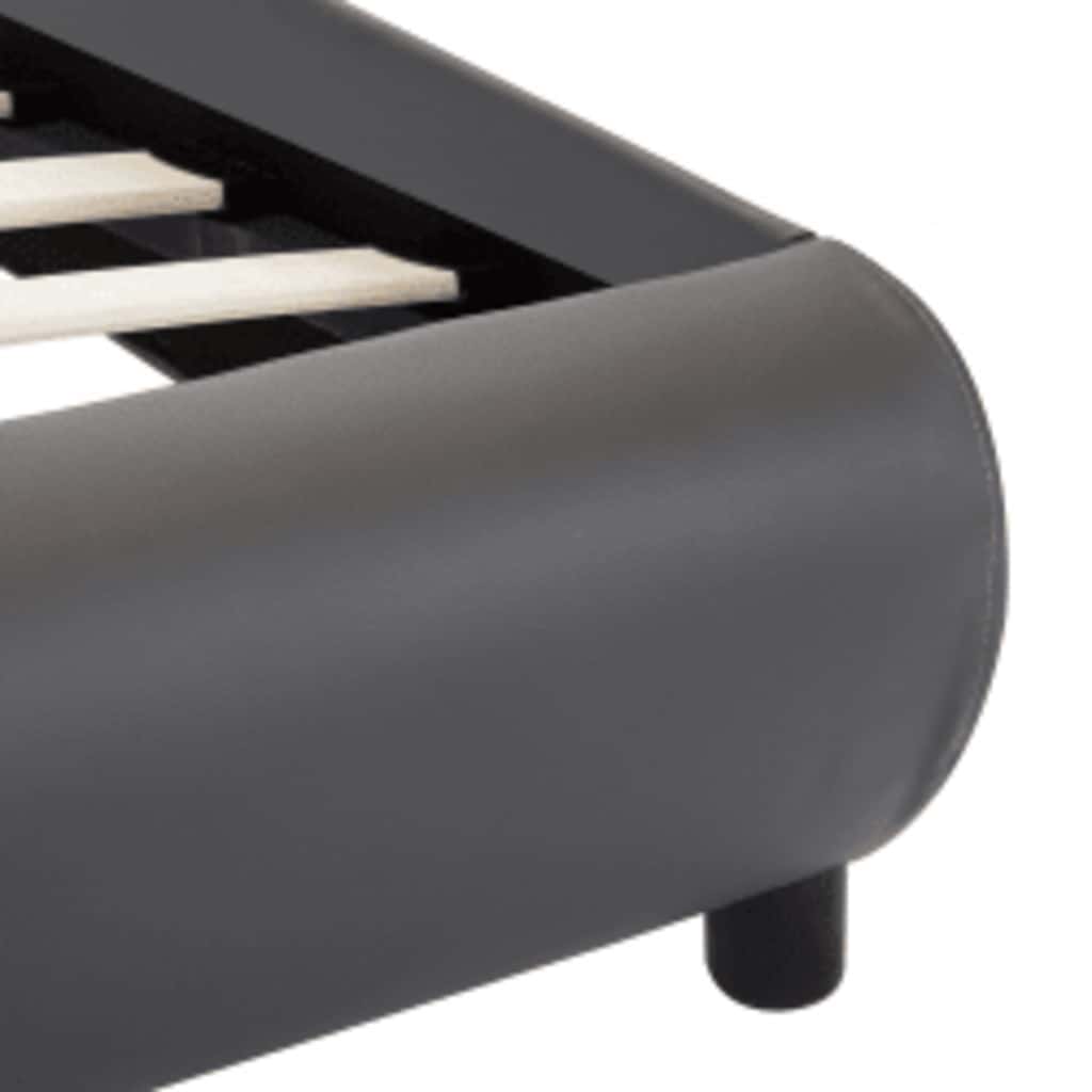 Okvir za krevet od umjetne kože s LED svjetlom sivi 100x200 cm