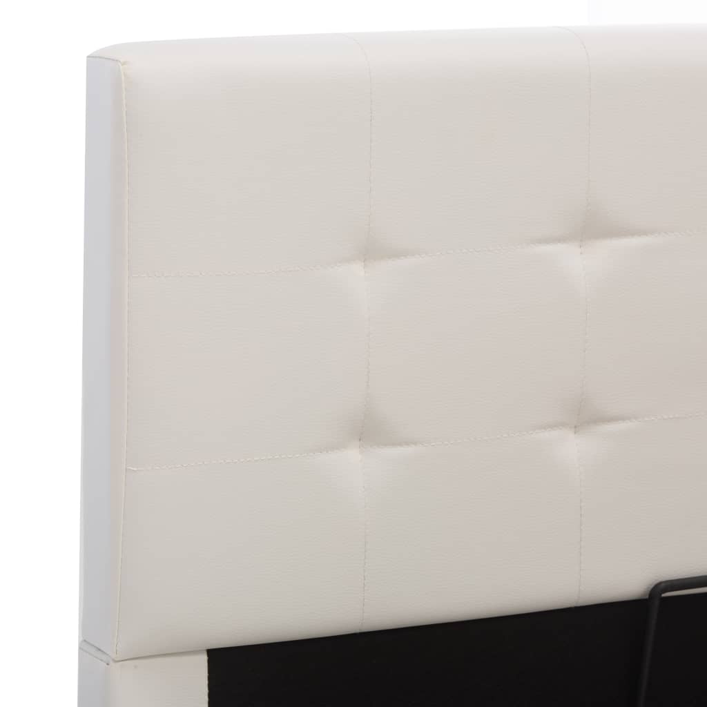 Hidraulični okvir za krevet od umjetne kože bijeli 90 x 200 cm