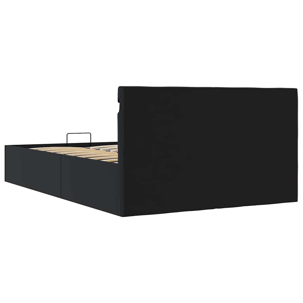 Hidraulični okvir za krevet od umjetne kože LED crni 120x200 cm