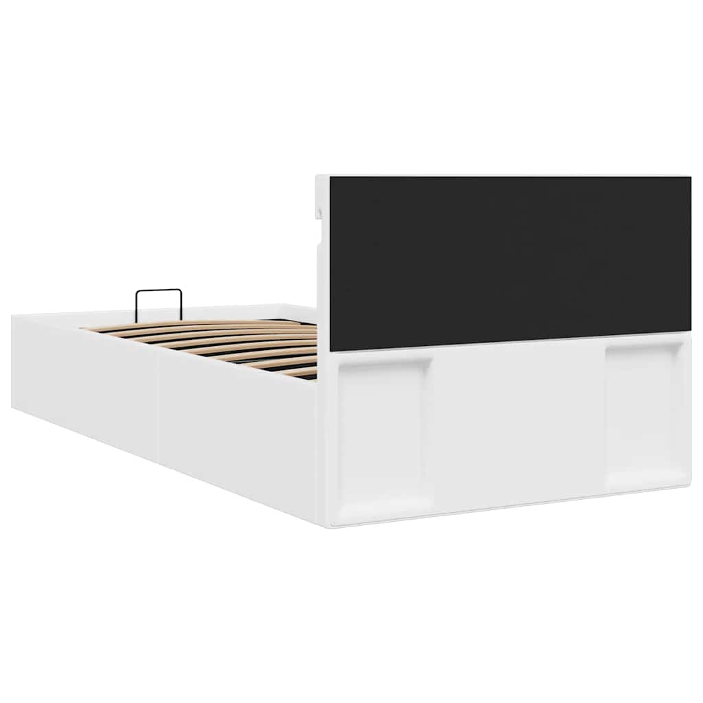 Hidraulični okvir za krevet umjetna koža LED bijeli 100x200 cm