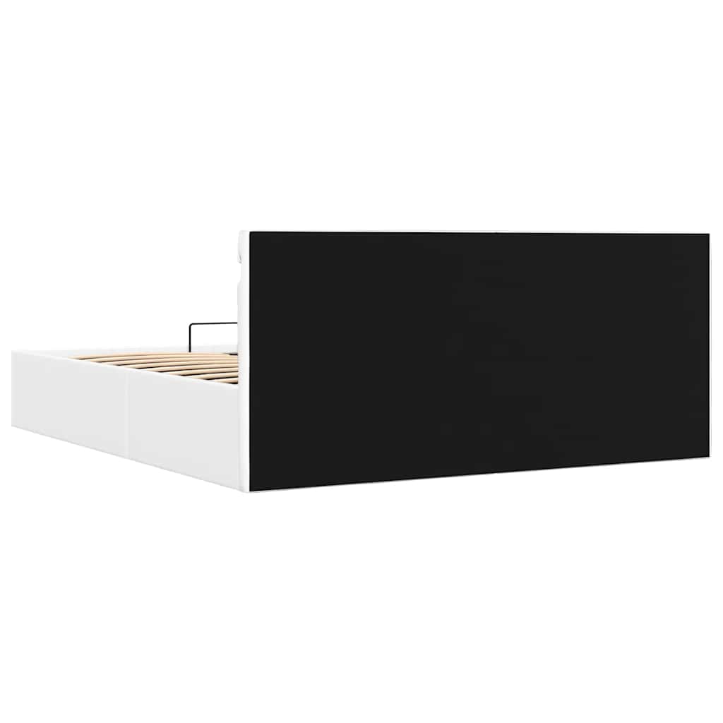 Hidraulični okvir za krevet umjetna koža LED bijeli 180x200 cm