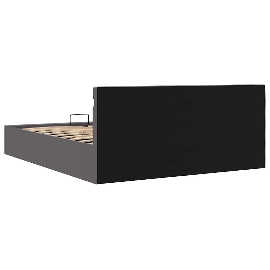 Hidraulični okvir za krevet od umjetne kože LED sivi 160x200 cm