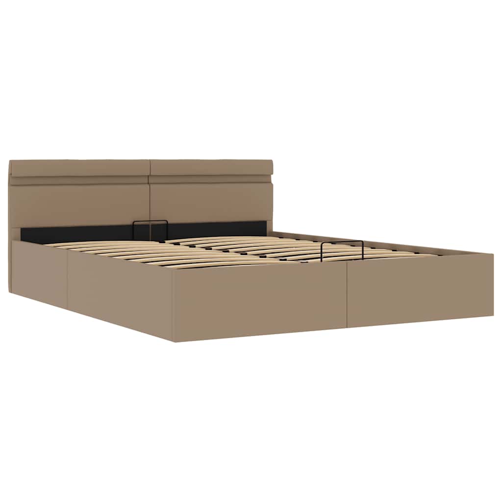 Hidraulični okvir za krevet LED boja cappuccina 160 x 200 cm