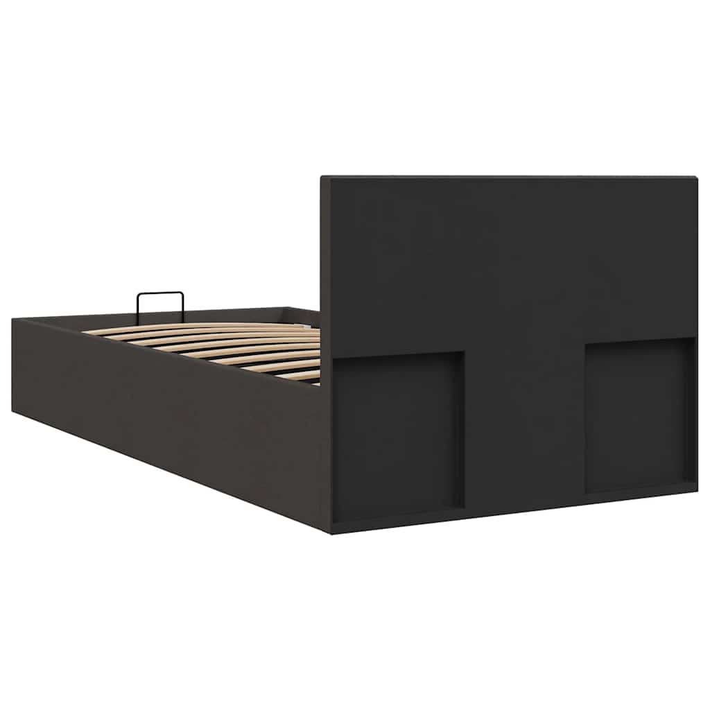 Hidraulični okvir za krevet od tkanine tamnosivi 90 x 200 cm