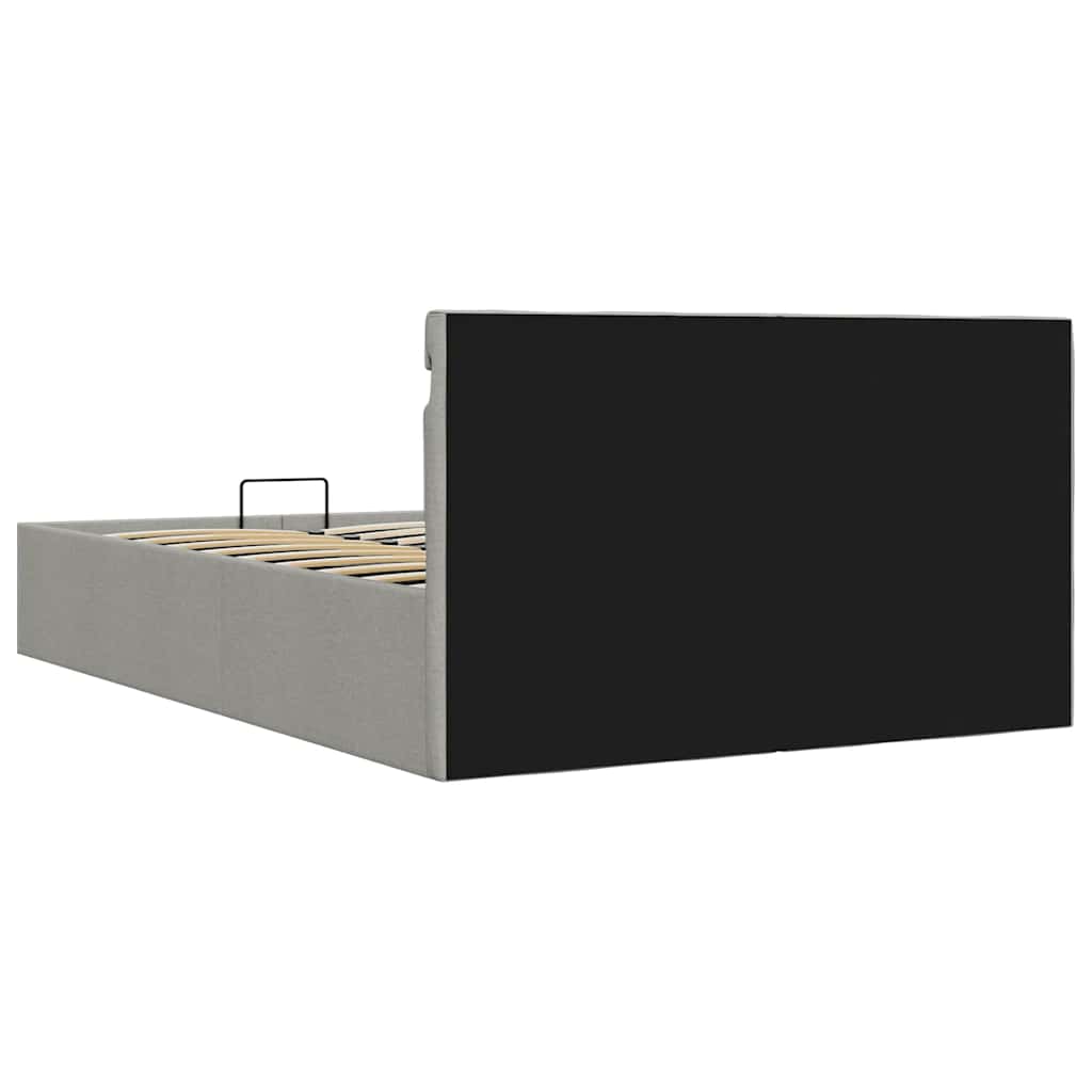 Hidraulični okvir za krevet tkanina LED svjetlosivi 120x200 cm