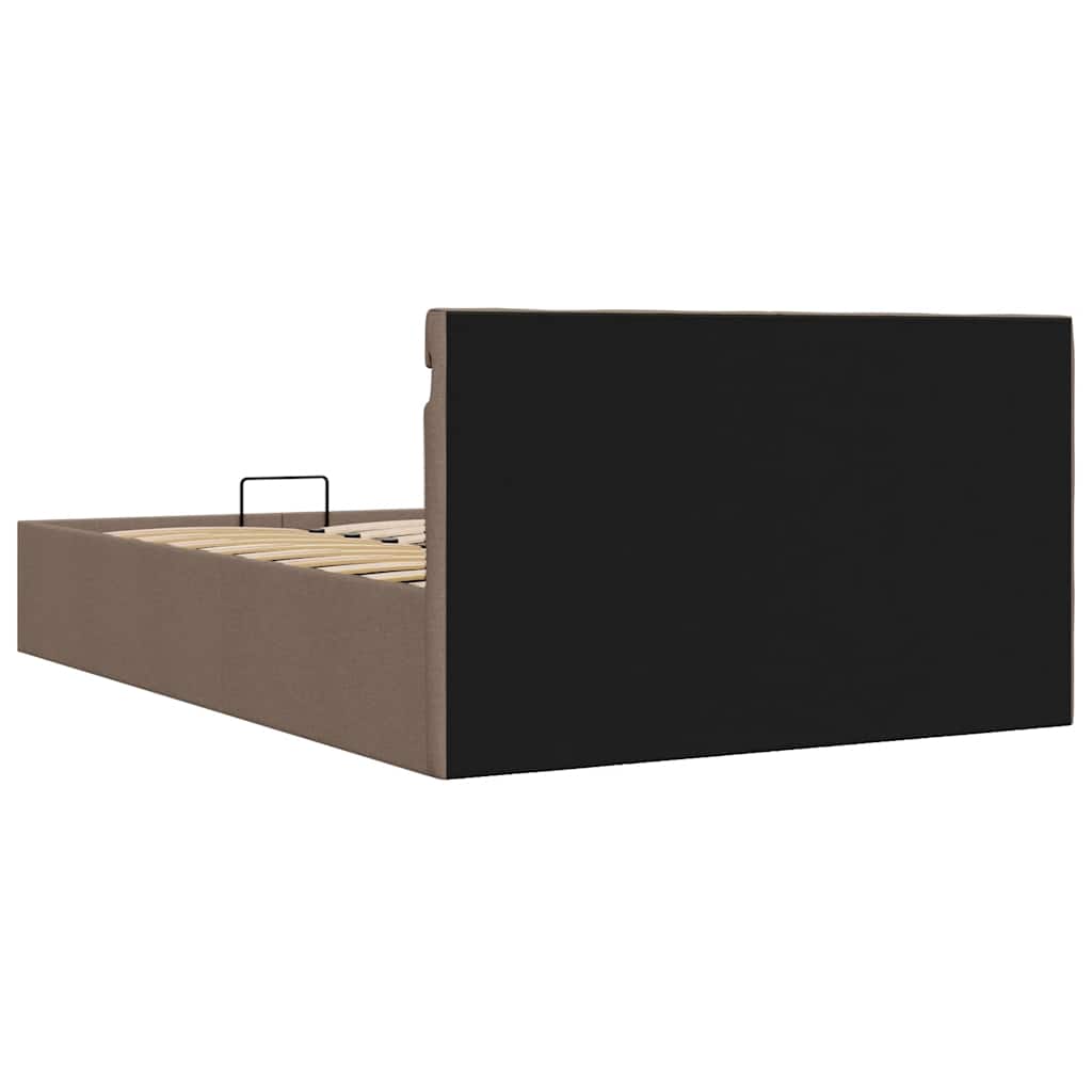 Hidraulični okvir za krevet LED od tkanine smeđesivi 100x200 cm
