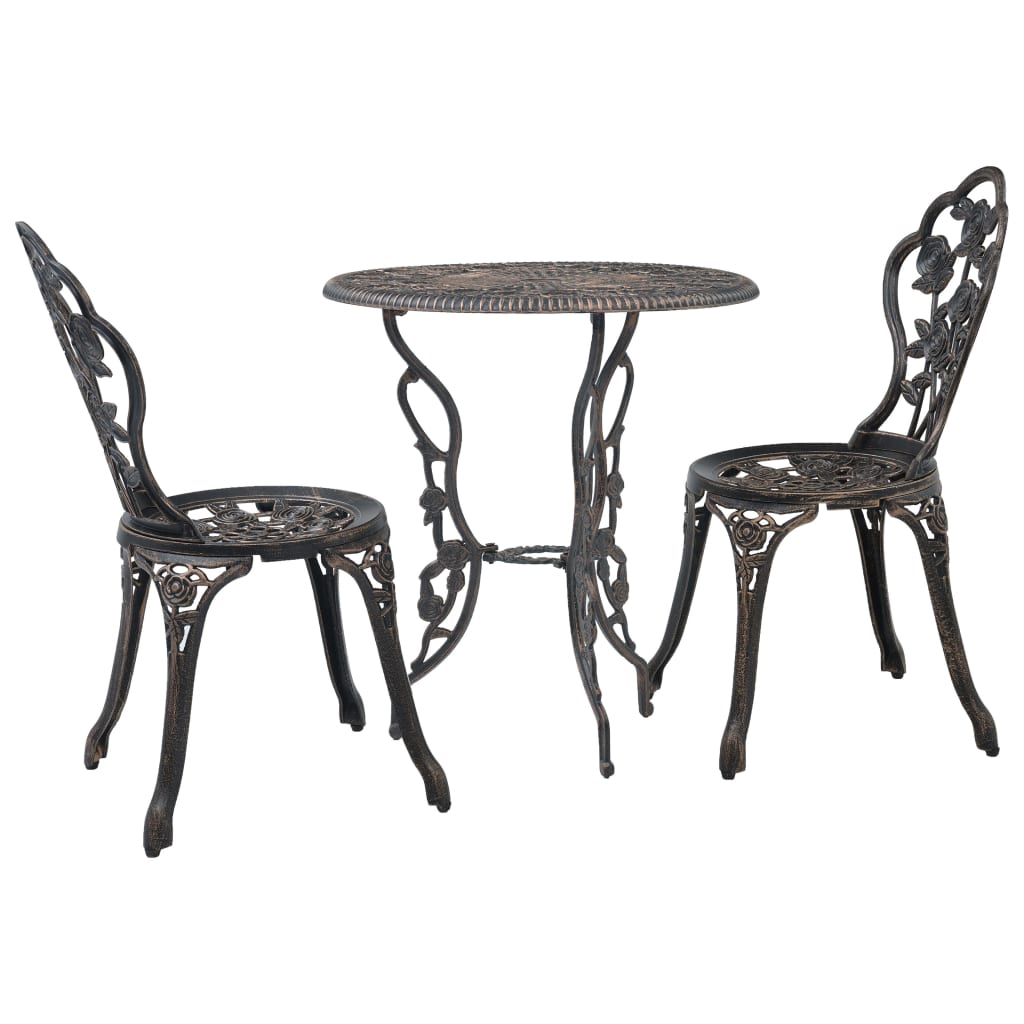 3-dijelni bistro set od lijevanog aluminija