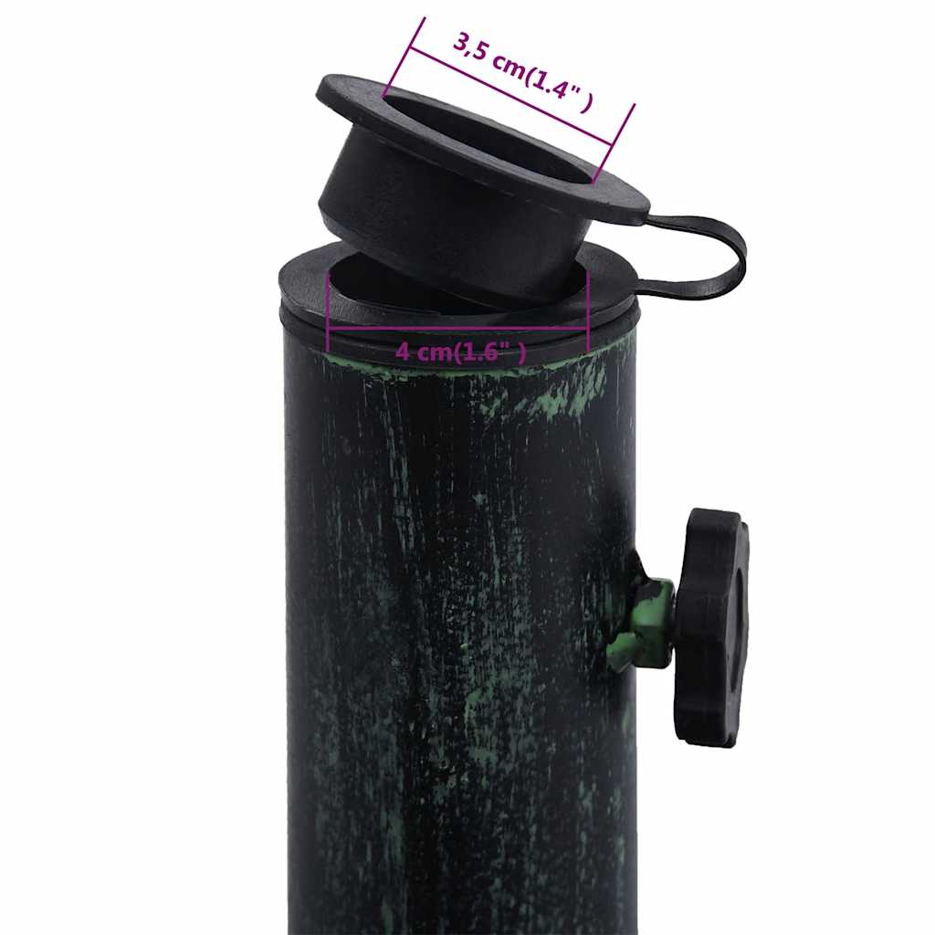 Stalak za suncobran zeleni 12 kg 49 cm od lijevanog željeza
