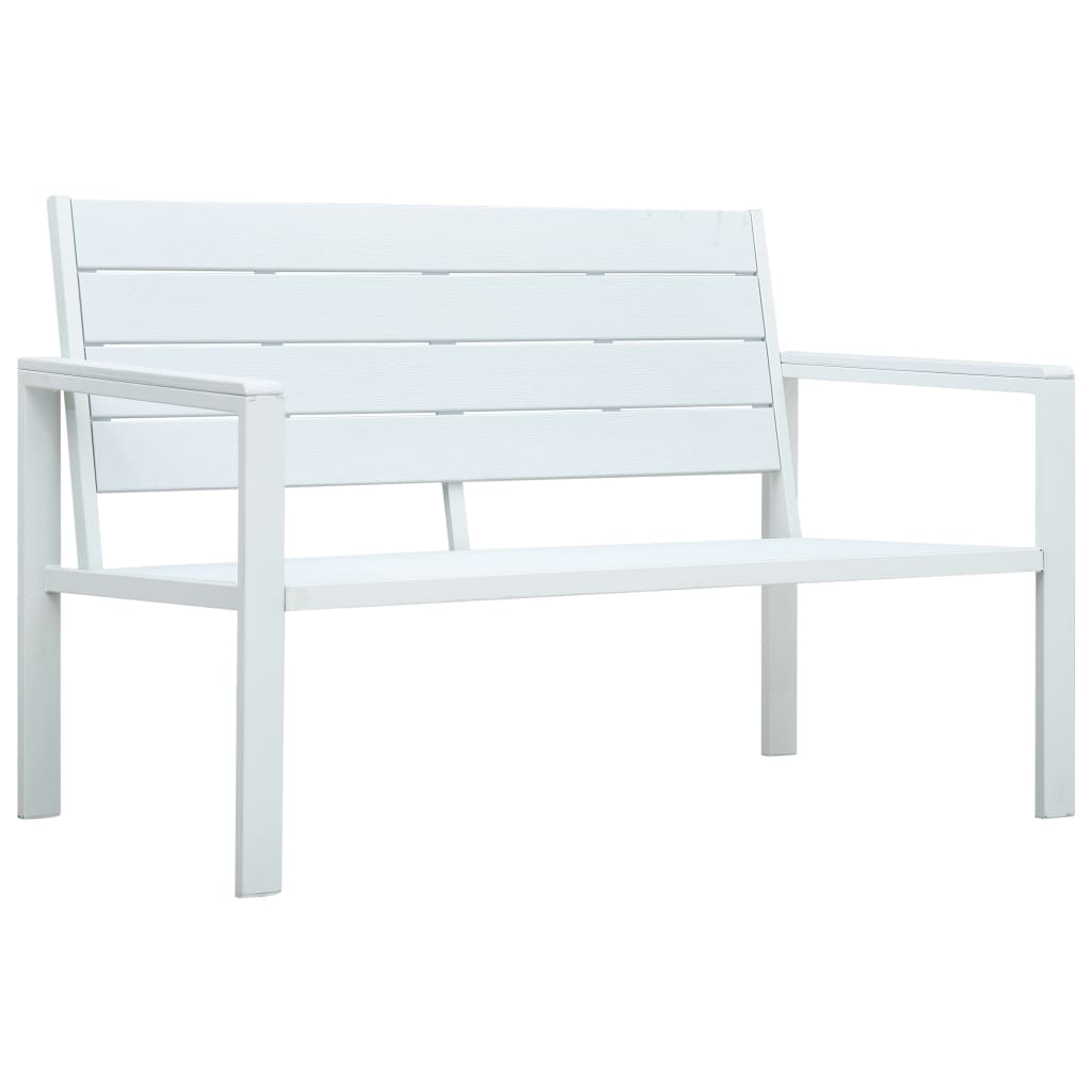 Vrtna klupa 120 cm HDPE bijela s izgledom drva